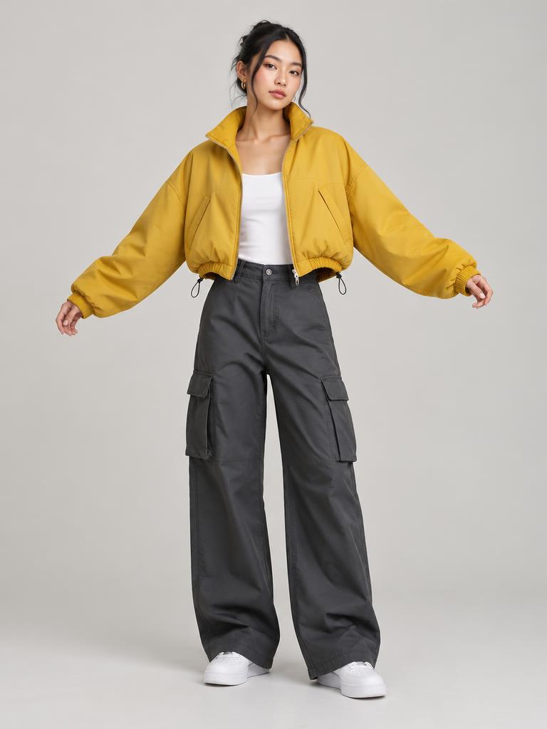 Yellow parachute jacket