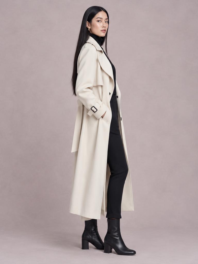 Long ivory villa coat